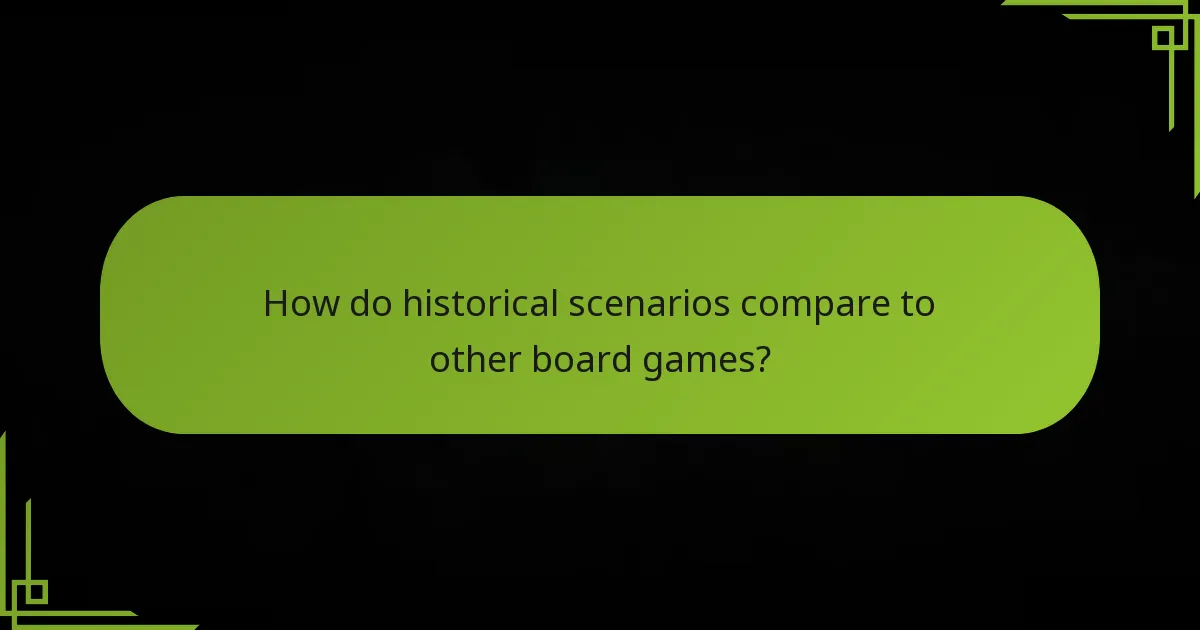 How do historical scenarios compare to other board games?