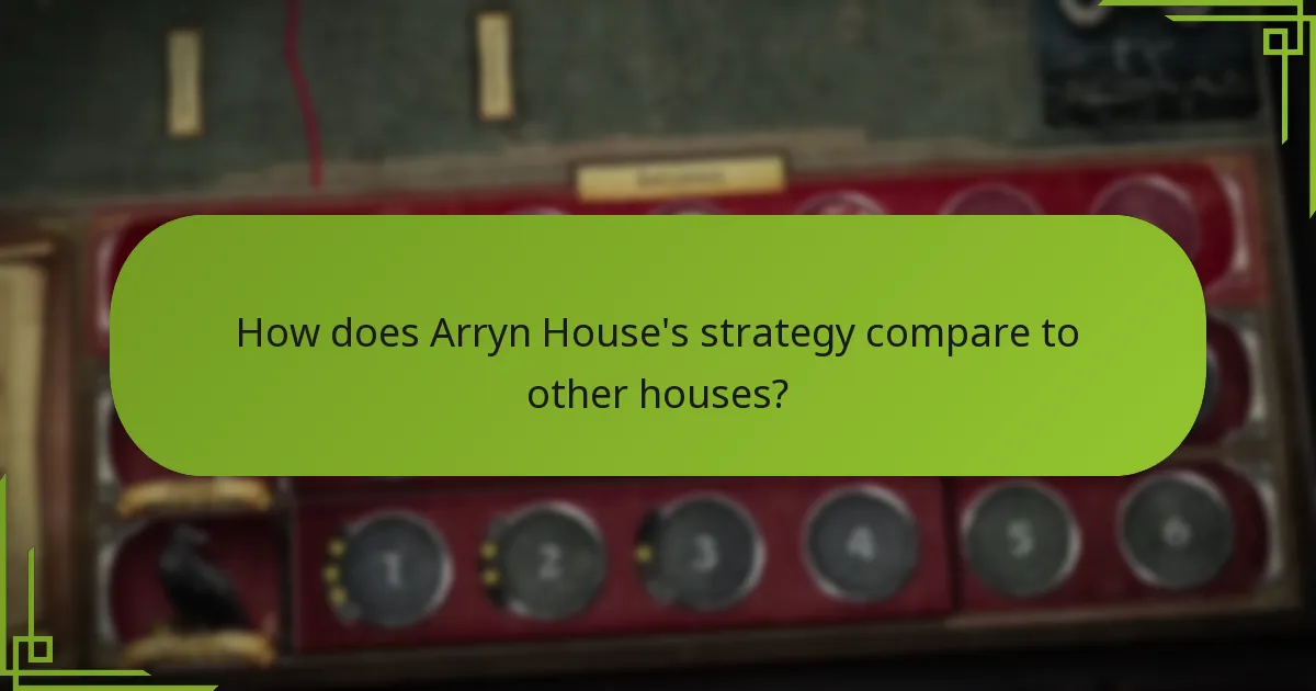 How does Arryn House's strategy compare to other houses?