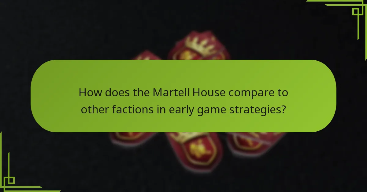 How does the Martell House compare to other factions in early game strategies?