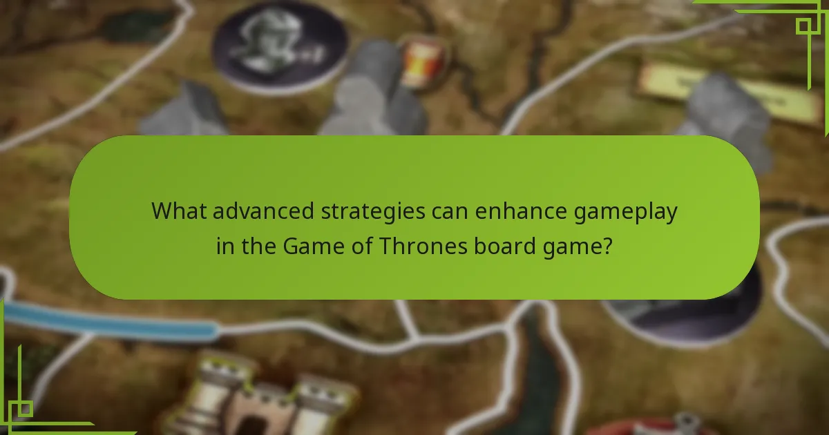 What advanced strategies can enhance gameplay in the Game of Thrones board game?