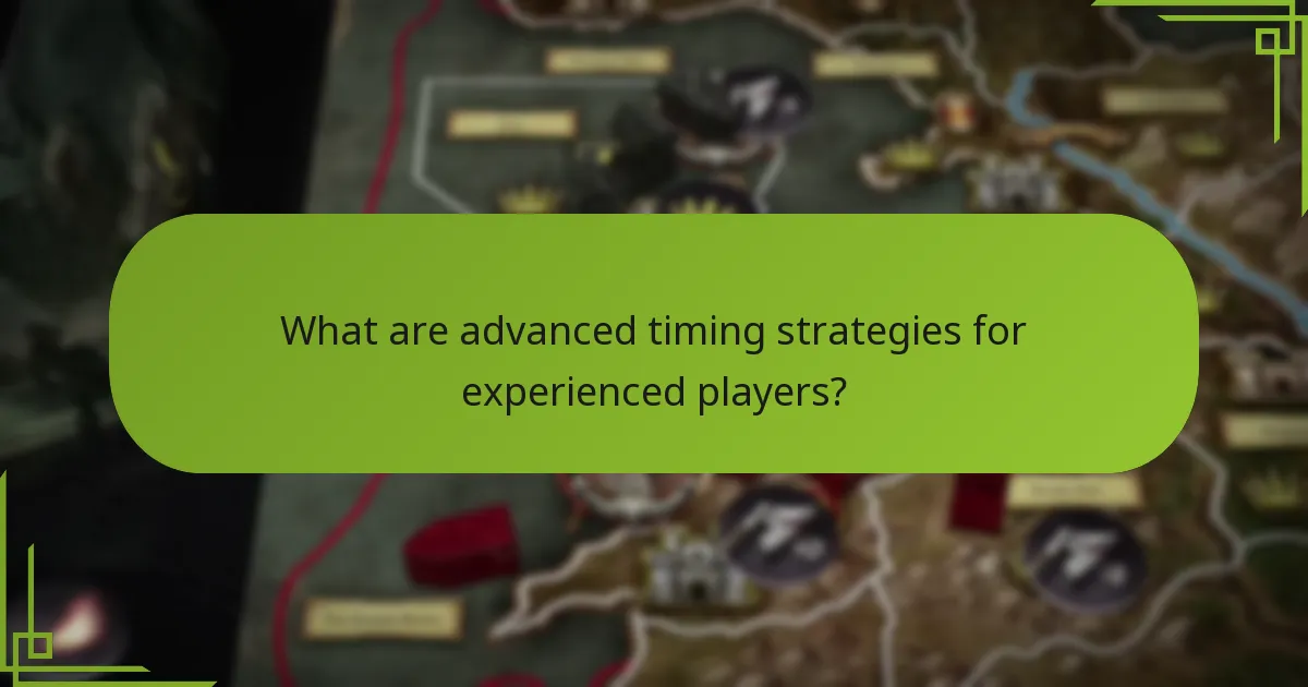 What are advanced timing strategies for experienced players?