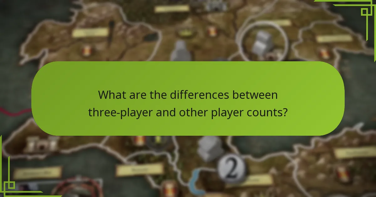 What are the differences between three-player and other player counts?