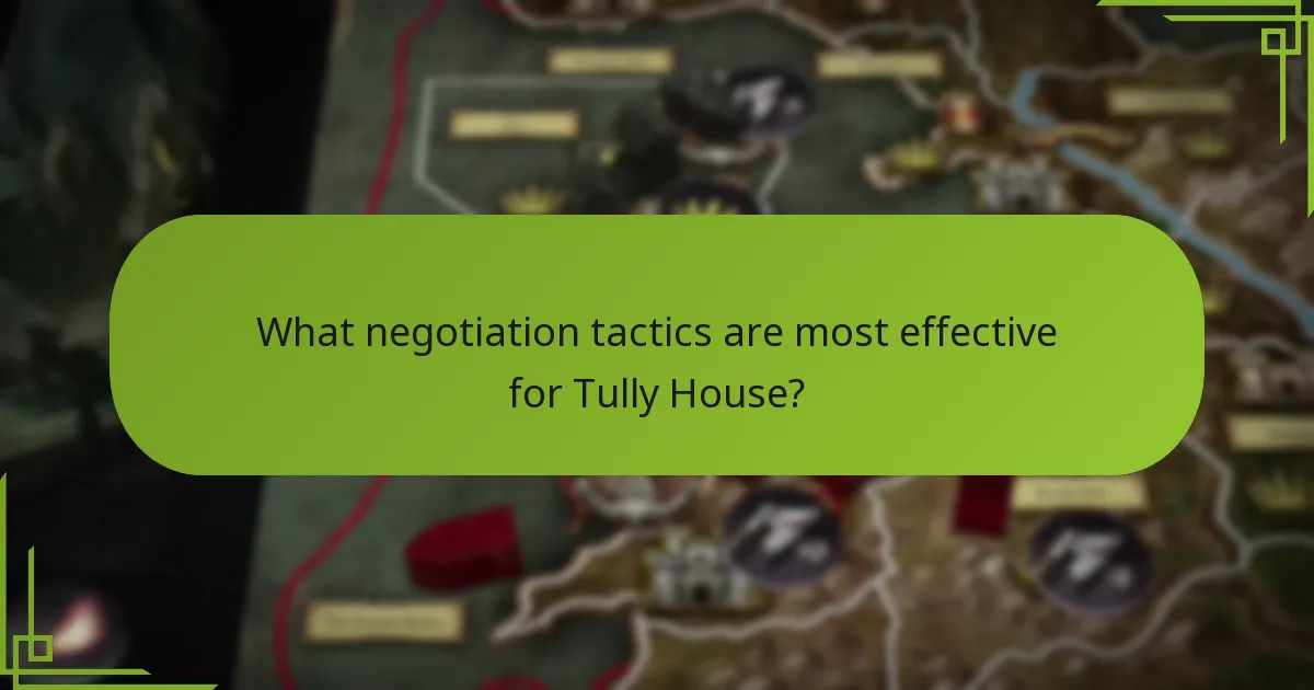 What negotiation tactics are most effective for Tully House?