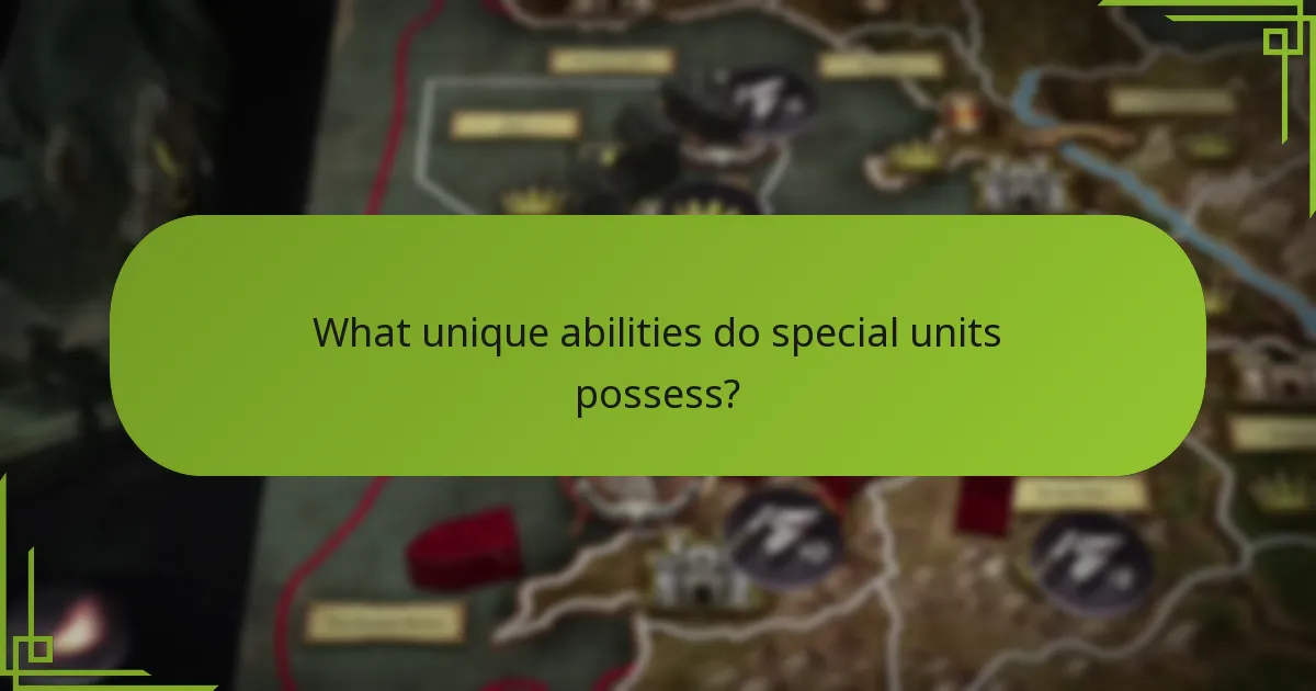 What unique abilities do special units possess?