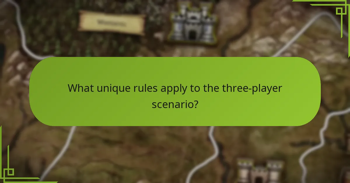 What unique rules apply to the three-player scenario?